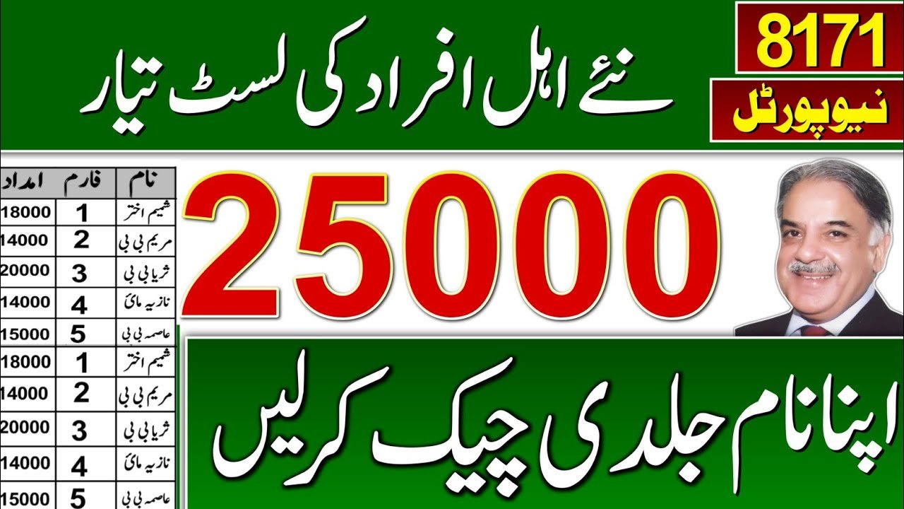 8171 Check Online 25000 – BISP Ehsaas Program CNIC Verification 2025