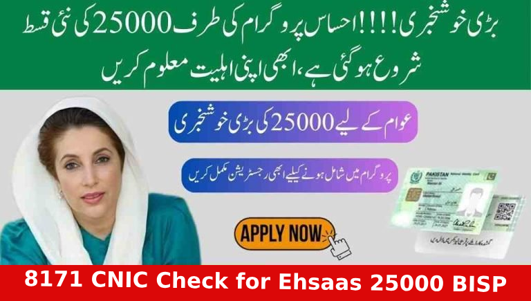 8171 CNIC Check for Ehsaas 25000 BISP