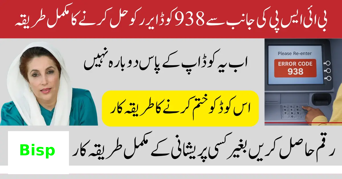 How to Solve 938 Error for Ehsaas 13500 Payments Know Details Step By Step
