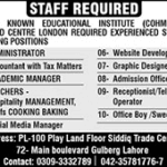 COHMCA London-Approved Educational Institute Hiring Experienced Staff in Lahore